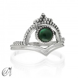 Parvati ring in 925 silver and malachite - 11
