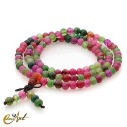 Tibetan Mala color agate beads - 6 mm - Watermelon dragon agate
