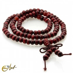 Japa mala de madera, cuentas de 6 mm - Rojo.