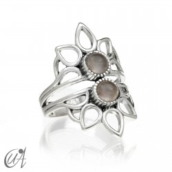 Shiva ring, sterling silver with quartz - 14