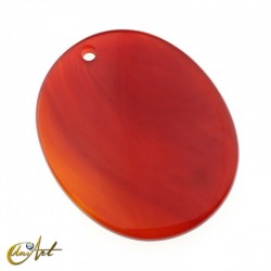 Large oval pendant without metal - Carnelian