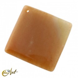 Abalorio cuadrado de piedra natural - Aventurina Naranja