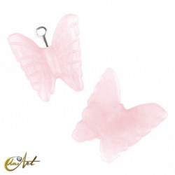 Natural gemstone butterfly - Rose Quartz