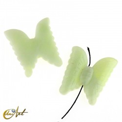 Butterfly in jade or aventurine bead - Green Jade 