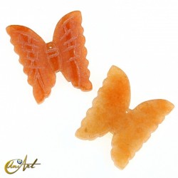 Mariposa tallada en aventurina naranja