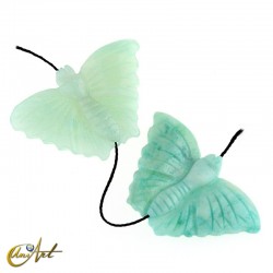 Cuenta de aventurina verde - mariposa