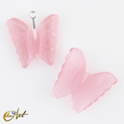 Butterfly in synthetic cat eye - Pink