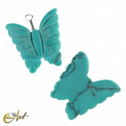 Butterfly carved in turquenite - Blue
