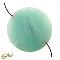Circular natural stone bead - Amazonite