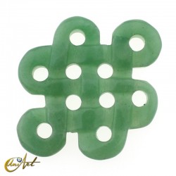 Infinite knot in natural stone - large - Green Aventurine