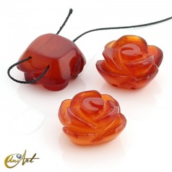 Rosa de carneola - cuenta suelta