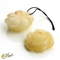 Rose for pendant in yellow aventurine
