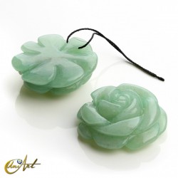 Semi-precious stone rose pendant - Green Aventurine