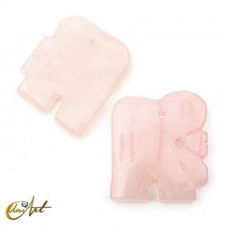 Base elefante de cuarzo rosa