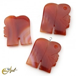 Carved carnelian elephant bead