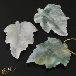 Leaf carved in natural stone - Agate