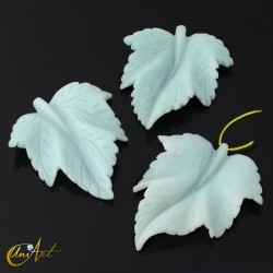 Leaf carved in natural stone - Amazonite