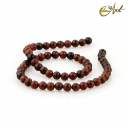 Strands of Obsidian Mahogany, round beads - 6 mm