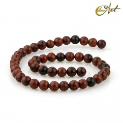 Tiras de Obsidiana Caoba, bolas - 8 mm