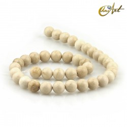 Jaspe crema, tiras de cuentas - 10 mm