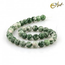 Hilos de bolas de Jaspe verde moteado - 10 mm