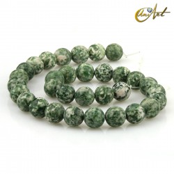 Hilos de bolas de Jaspe verde moteado - 12 mm