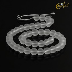 Hilo de Cristal de Roca Mate, bolas - 10 mm