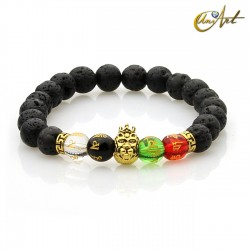 Pulsera de piedra volcánica con mantra - Modelo 3