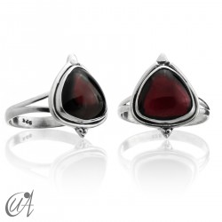 Anillo de granate trillante en plata 1ª ley - 11