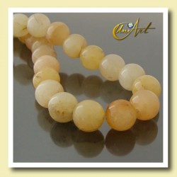 14 mm Round beads of Yellow Jade - 14 mm