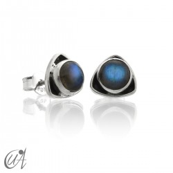Pendientes triangular de plata 925 con piedra - Labradorita