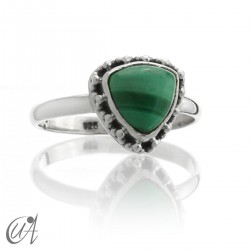 Malaquita - anillo de plata de ley modelo Thira - 18