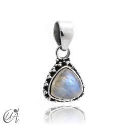 Colgante de plata de ley y piedras modelo Thira - Piedra Luna
