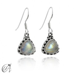 Pendientes de plata 925 y piedras modelo Thira - Piedra Luna