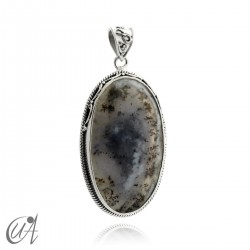 Ópalo dendrítico, colgante en plata de ley - Modelo 5