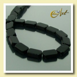 Black Agate Beads in plane oval shape 10 mm﻿﻿ - 10 mm