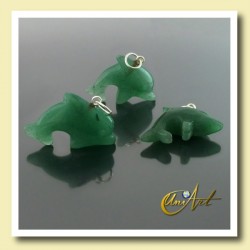 Colgante Delfín Tamaño Grande en varias piedras - Aventurina Verde