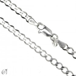 Cadena cubana diamantada 3mm en plata de ley - 40 cm