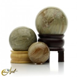 Calcita gris, esferas - 3.6 cm