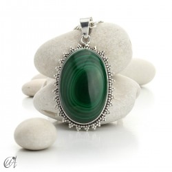 Colgantes grandes de malaquita en plata de ley - Modelo 1