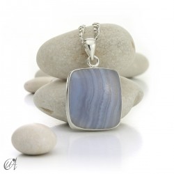 Chalcedony and silver - rectangular pendants - Model 2