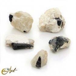 Turmalina en matriz, negra, verde o rosa - bolsa 200 gramos - Turmalina Negra.