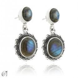 Pendientes de plata y gemas, Maktub - Labradorita