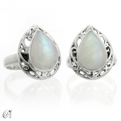 Piedra luna - anillo en plata modelo Lahab - 15