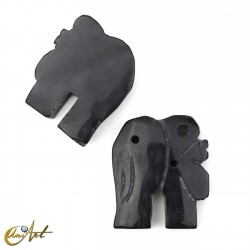 Elephant with 3 holes - Black Obsidian 