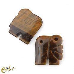 Elefante para incrustar con 3 huecos - Ojo de Tigre