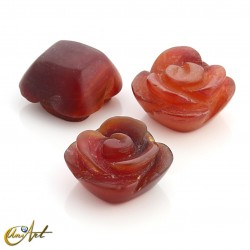 Rosa tallada de carneola mate
