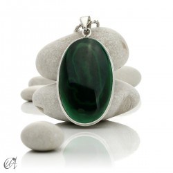Large Malachite Pendants in Sterling Silver - Model 6