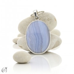 Colgante oval de calcedonia y plata de ley - Modelo 6