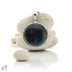 Azurita - Colgante redondo de plata - Modelo 2